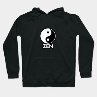 Zen Yin Yang Design on Black Hoodie